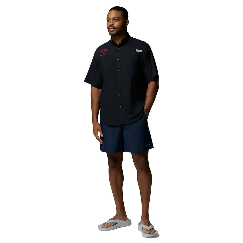 Men's Columbia Black Texas A&M Aggies Tamiami Omni-Shade Button-Down Shirt