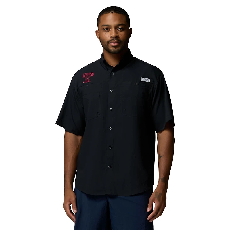 Chemise boutonnée Columbia noire Texas A&M Aggies Tamiami Omni-Shade pour homme