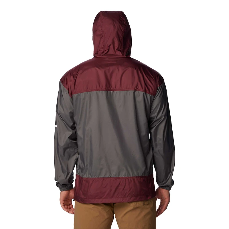 Veste à capuche coupe-vent entièrement zippée Columbia Charcoal Texas A&M Aggies Flash Challenger Omni-Shade pour hommes