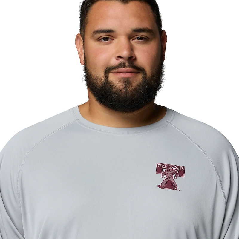 Men's Columbia  Gray Texas A&M Aggies Big & Tall Terminal Tackle Long Sleeve Omni-Shade T-Shirt