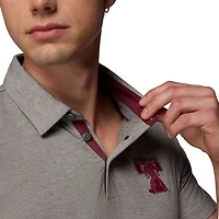 Polo Tech Trail gris Columbia Texas A&M Aggies pour homme