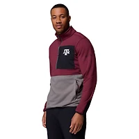 Pull Columbia Texas A&M Aggies Hike Omni-Wick demi-zip marron/gris pour homme