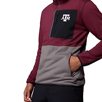 Pull Columbia Texas A&M Aggies Hike Omni-Wick demi-zip marron/gris pour homme