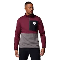 Pull Columbia Texas A&M Aggies Hike Omni-Wick demi-zip marron/gris pour homme