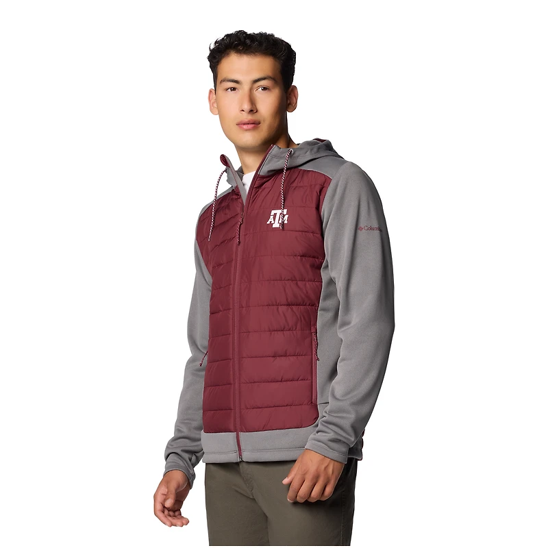 Men's Columbia  Maroon/Gray Texas A&M Aggies Out-Shield Hybrid Full-Zip Hoodie Jacket