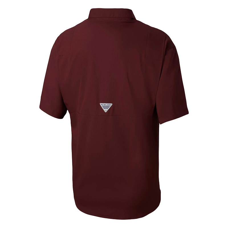 Chemise boutonnée Columbia Maroon Texas A&M Aggies pour homme, grandes tailles, modèle Tamiami Omni-Shade