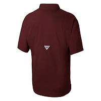 Chemise boutonnée Columbia Maroon Texas A&M Aggies pour homme, grandes tailles, modèle Tamiami Omni-Shade