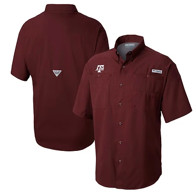 Chemise boutonnée Columbia Maroon Texas A&M Aggies pour homme, grandes tailles, modèle Tamiami Omni-Shade