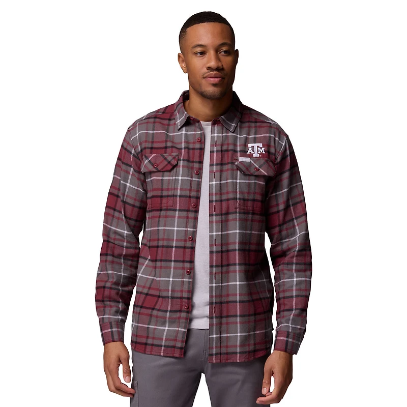 Men's Columbia  Maroon Texas A&M Aggies Flare Gun Omni-Wick Flannel Long Sleeve Button-Up Shirt