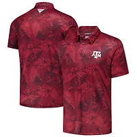 Men's Columbia Maroon Texas A&M Aggies PFG Super Terminal Tackle™ Omni-Shade™ Bangalows Polo