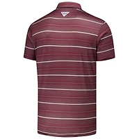 Polo rayé Omni-Shade™ Super Terminal Tackle™ pour homme Columbia Maroon Texas A&M Aggies