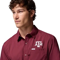 Chemise boutonnée Slack Tide Camp marron Columbia Texas A&M Aggies pour homme