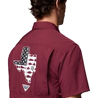 Chemise boutonnée Slack Tide Camp marron Columbia Texas A&M Aggies pour homme
