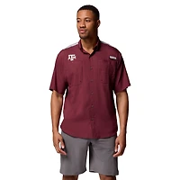 Men's Columbia Maroon Texas A&M Aggies Tamiami Colorblock Omni-Shade Button-Down Shirt