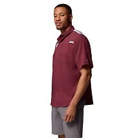 Men's Columbia Maroon Texas A&M Aggies Tamiami Colorblock Omni-Shade Button-Down Shirt
