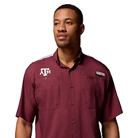 Men's Columbia Maroon Texas A&M Aggies Tamiami Colorblock Omni-Shade Button-Down Shirt