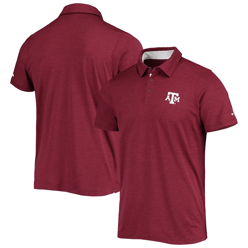Polo Columbia Maroon Texas A&M Aggies Tech Trail Space-Dye Omni-Shade pour homme