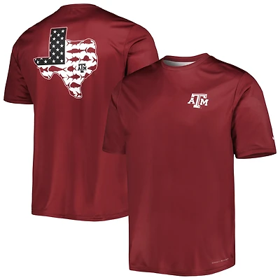 T-shirt homme Columbia Maroon Texas A&M Aggies Terminal Tackle Omni-Shade