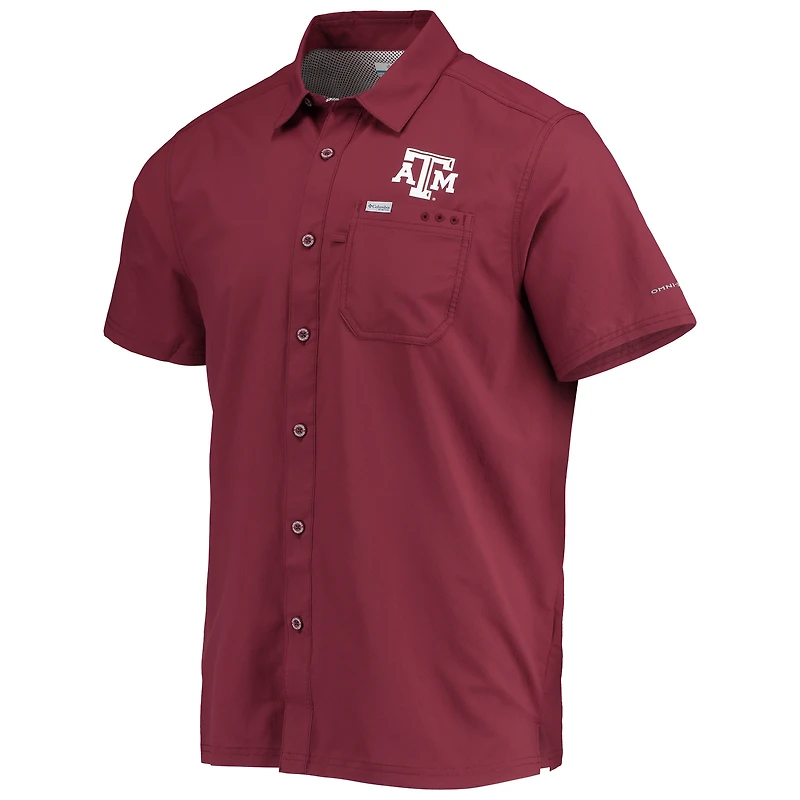 Men's Columbia PFG Maroon Texas A&M Aggies Slack Tide Camp Button-Up Shirt