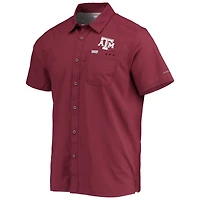 Men's Columbia PFG Maroon Texas A&M Aggies Slack Tide Camp Button-Up Shirt