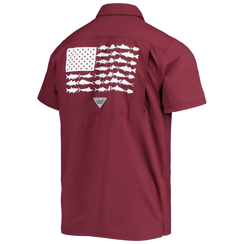 Men's Columbia PFG Maroon Texas A&M Aggies Slack Tide Camp Button-Up Shirt