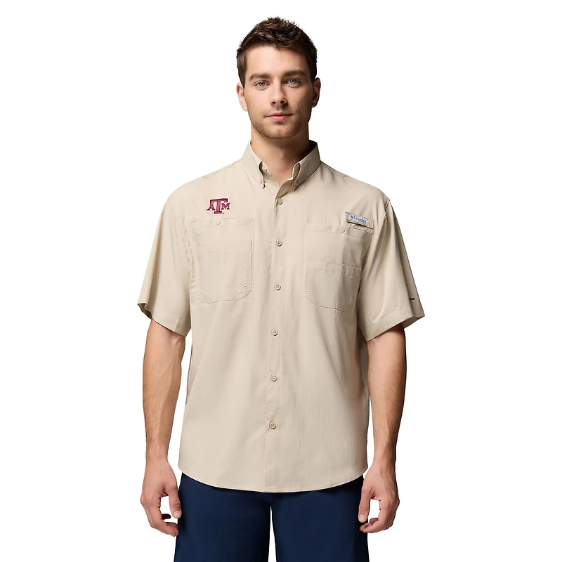 Chemise boutonnée Columbia Tan Texas A&M Aggies Tamiami Omni-Shade pour homme