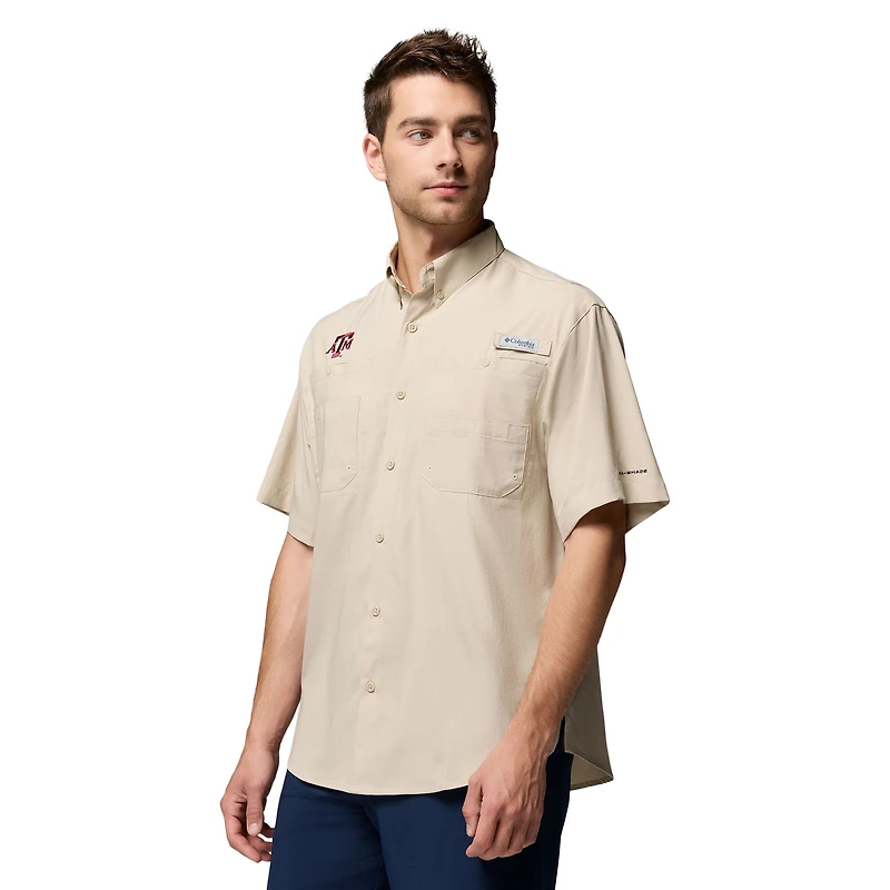 Chemise boutonnée Columbia Tan Texas A&M Aggies Tamiami Omni-Shade pour homme