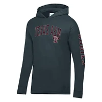 Men's ComfortWash  Charcoal Texas A&M Aggies Long Sleeve Hooded T-Shirt
