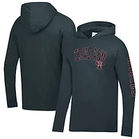 Men's ComfortWash  Charcoal Texas A&M Aggies Long Sleeve Hooded T-Shirt