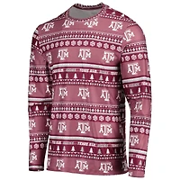 Men's Concepts Sport Maroon Texas A&M Aggies Ugly Sweater Long Sleeve Top and Pants Sleep Set