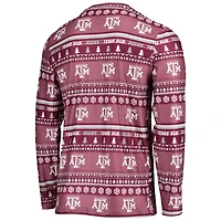 Ensemble pyjama Concepts Sport bordeaux Texas A&M Aggies (pull moche) pour homme : haut à manches longues et pantalon.
