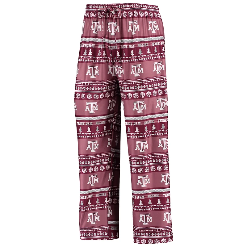 Men's Concepts Sport Maroon Texas A&M Aggies Ugly Sweater Long Sleeve Top and Pants Sleep Set