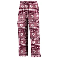 Men's Concepts Sport Maroon Texas A&M Aggies Ugly Sweater Long Sleeve Top and Pants Sleep Set