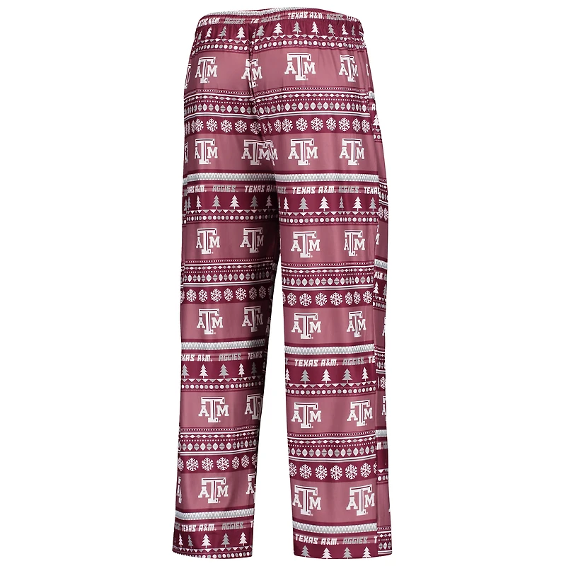 Men's Concepts Sport Maroon Texas A&M Aggies Ugly Sweater Long Sleeve Top and Pants Sleep Set