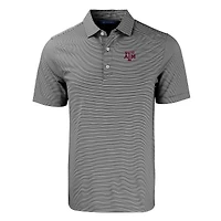 Men's Cutter & Buck  Black/White Texas A&M Aggies Forge Eco Double Stripe Stretch Recycled Polo