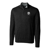 Pull-over noir à fermeture éclair quart de tour pour homme, coupeur et buck, logo des anciens élèves Texas A&M Aggies, Lakemont Tri-Blend