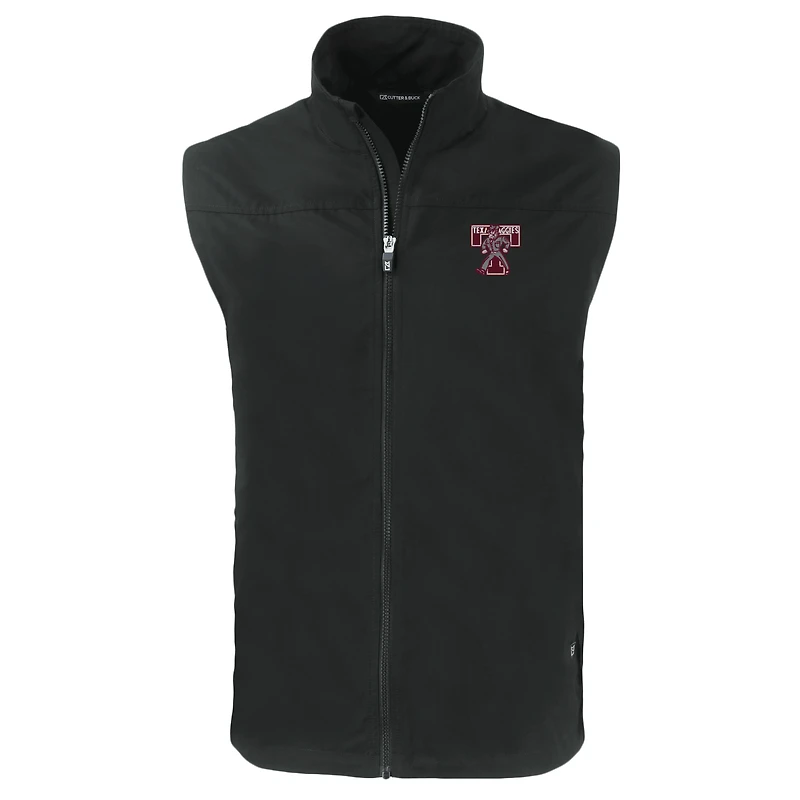 Gilet zippé intégral Cutter & Buck noir Texas A&M Aggies grandes tailles Charter Eco pour homme