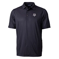 Men's Cutter & Buck Black Texas A&M Aggies Big Tall Pike Double Dot Print Stretch Polo