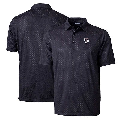 Men's Cutter & Buck Black Texas A&M Aggies Big Tall Pike Double Dot Print Stretch Polo