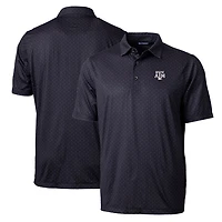 Men's Cutter & Buck Black Texas A&M Aggies Big Tall Pike Double Dot Print Stretch Polo