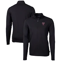 Men's Cutter & Buck  Black Texas A&M Aggies Vault DryTec Virtue Eco Pique Recycled Quarter-Zip Top