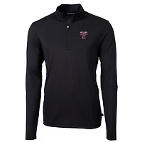 Men's Cutter & Buck  Black Texas A&M Aggies Vault DryTec Virtue Eco Pique Recycled Quarter-Zip Top