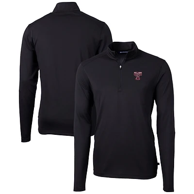 Men's Cutter & Buck  Black Texas A&M Aggies Vault DryTec Virtue Eco Pique Recycled Quarter-Zip Top
