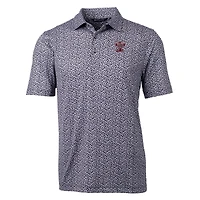Polo stretch Cutter & Buck noir pour homme, imprimé magnolia Texas A&M Aggies Vault Pike, modèle Pike.
