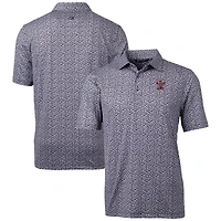 Men's Cutter & Buck  Black Texas A&M Aggies Vault Pike Magnolia Print Stretch Polo