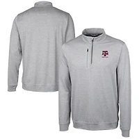 Men's Cutter & Buck  Gray Texas A&M Aggies Alumni Logo Stealth Heathered Quarter-Zip Pullover Top
