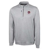 Men's Cutter & Buck  Gray Texas A&M Aggies Alumni Logo Stealth Heathered Quarter-Zip Pullover Top