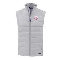 Men's Cutter & Buck Gray Texas A&M Aggies Evoke Hybrid Eco Softshell Recycled Full-Zip Vest