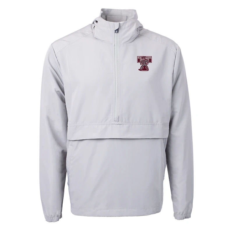 Men's Cutter & Buck  Gray Texas A&M Aggies Vault Charter Eco Recycled Half-Zip Anorak Jacket