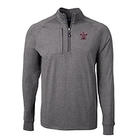 Haut zippé quart de zip Adapt Eco Knit pour homme, noir chiné, des Texas A&M Aggies, taille grande et
